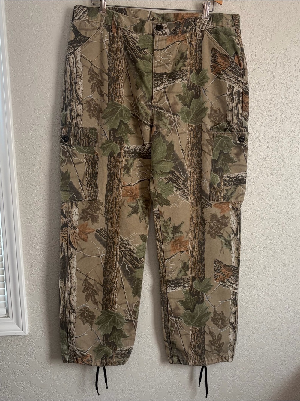 Liberty Men's LG 36-38 Camo Cargo Pants Hunting Mossy Oak Tree Bark Vintage USA